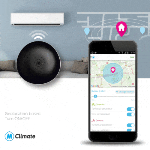 Ilmalämpöpumpun etäkäyttö M Climate Wi-Fi etäohjaimella