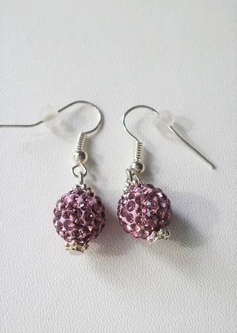 Bling-korvakorut, vaalea lila