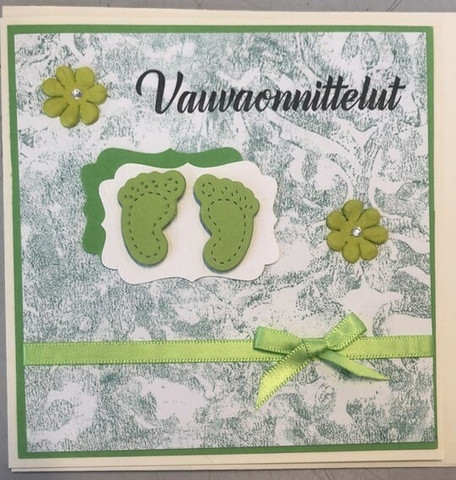 Kortti poikavauvalle vihreät varpaat