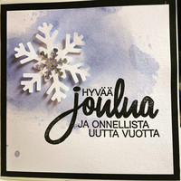 Joulukortti lumihiutale akvarelli