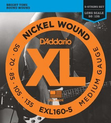 Daddario EXL160-5 Nickel Wound 50-135, 5-kielisen Basson kielisarja