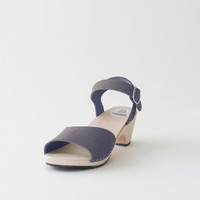 Wooden sandal Paula, soft granite (nubuck)