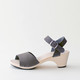 Wooden sandal Paula, soft granite (nubuck)