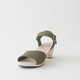 Wooden sandal Paula, olive (nubuck)