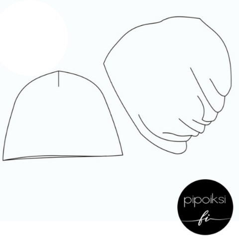Wrinkled and normal beanie 34-64cm, pre-printed
