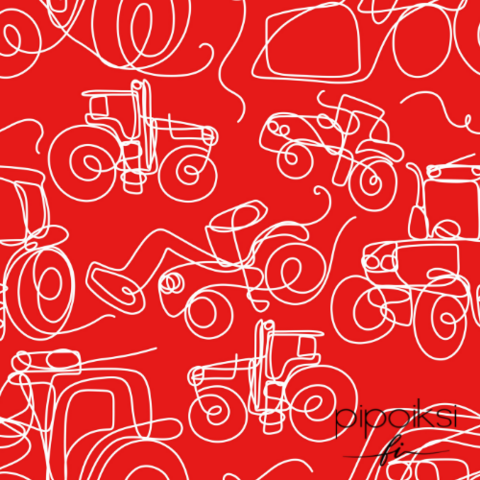 Luomutrikoo: Traktori, punainen