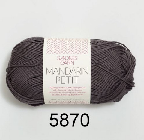 Sandnesgarn Mandarin Petit väri 5870 tummanharmaa