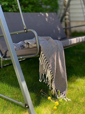 CRYSTAL Handloomed  Hammam Towel Black