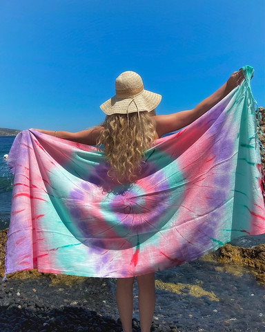 Tie Dye Hammam Throws  100% Cotton Turkish Towels