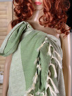 Hamam-pyyhe Timantti Stripe Oliivi 180 x 100, 100%puuvillaa