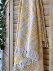 Hamam-pyyhe Jakardi Baroque Sinappi 165 x 90, 100%puuvillaa