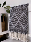 Hammam Towel Oriental Anthracite Hand-loomed