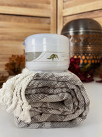Oriental Hand-loomed Hammam Towel & Olive Oil Hammam Soap Set