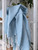 Hamam-pyyhe CRYSTAL Baby Blue Käsinkudottu  180x100, 100%puuvillaa