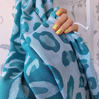 Hamam Handduk Jacquard Leopard Petrol Grön