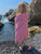 Hamam-pyyhe Oriental Candy Pink Käsinkudottu 180 x 95, 100%puuvillaa