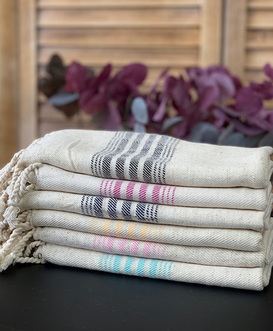  Hammam Linen Hand Towel Set 6 pcs