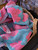Jacquard Hammam Towel Butterfly Petrol Green-Pink