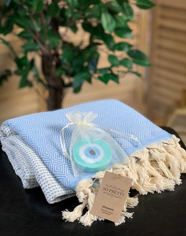 Timantti Hamam-pyyhe & Käsintehty Eye Saippuapaketti