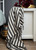 Hamam-pyyhe PELLAVA Zebra Musta Käsinkudottu 176 x 100, 50% pellavaa 50% puuvillaa