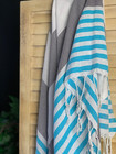 Surf Hammam Towel Gray-Turquoise