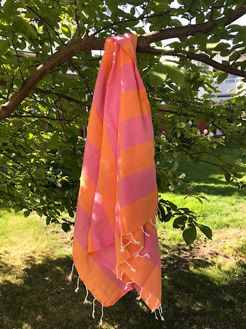 Hamam-pyyhe Sunset Oranssi-Candy 180 x 100, 100%puuvillaa