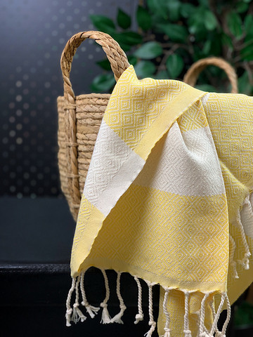 Hand/Face Hammam Towel Diamond Warm Yellow