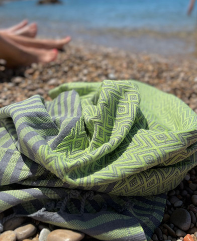 Hammam Towel Big Diamond Lime