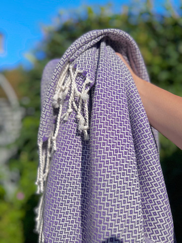 Hammam Towel CRYSTAL Purple Handloomed