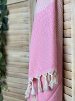 Hammam towel Diamond Stripe Pink