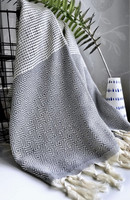 Hamam-pyyhe Timantti Stripe Harmaa 180 x 100, 100%puuvillaa