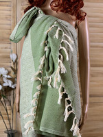 Hammam Towel Diamond Stripe Olive Green