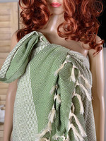 Diamond Stripe Hammam Towel Olive Green