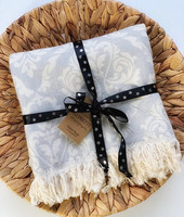 Jacquard Hammam Towel Baroque Light Grey Organic Cotton