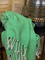CRYSTAL Hand-loomed Hammam Towel Grass Green