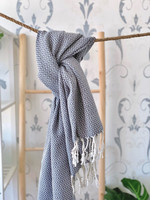 Hamam-pyyhe CRYSTAL Harmaa Käsinkudottu  175x95, 100%puuvillaa