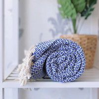CRYSTAL Hammam-Towel Handloomed Ocean Blue