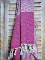 Diamond Stripe Hammam Towel Fuchsia