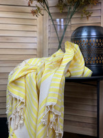 Hamam-pyyhe Afrodite Keltainen 180 x 100, 100%puuvillaa