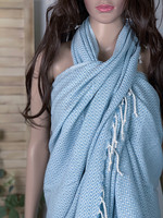 CRYSTAL Hammam Towel Handloomed Baby Blue