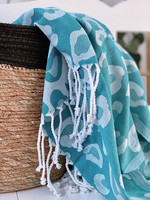 Hammam Towel Jacquard Leopard Petrol Green