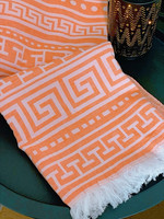 Jacquard Hammam Towel Greek Orange