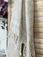 Hamam-pyyhe Oriental Beige Käsinkudottu 180 x 95, 100%puuvillaa