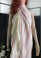 Hamam Handduk Sultan Slim Vit-Fuchsia