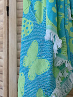 Hamam-pyyhe Jakardi Perhonen Turkoosi-Pistachio 175x 90