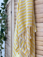 Hamam-pyyhe Zebra Slim Keltainen 170 x 100, 100%puuvillaa