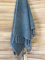 Stonewashed Waffle Hammam Hand/Face Towel Grey