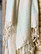 Hamam-pyyhe PELLAVA Stripe Aqua Käsinkudottu 185 x 100, 50% pellavaa 50% puuvillaa