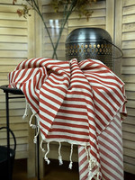 Hamam-pyyhe Zebra Slim Tiilenpunainen 164x 100, 100%puuvillaa