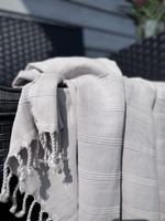 Hammam Towel Stonewashed Stripe Grey Beige